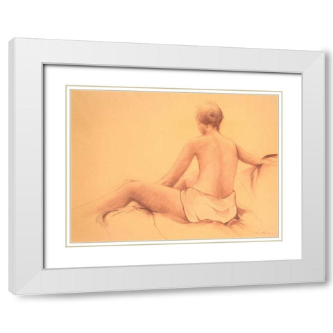 Figure White Modern Wood Framed Art Print with Double Matting by Nawrocke, Bruce