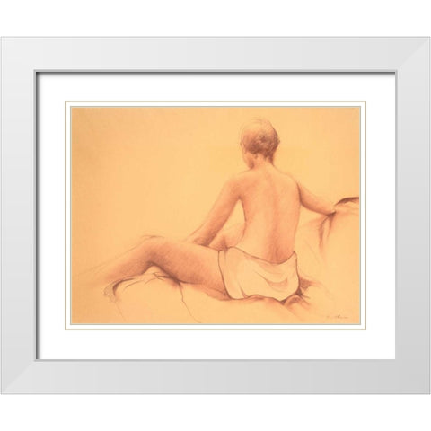 Figure White Modern Wood Framed Art Print with Double Matting by Nawrocke, Bruce