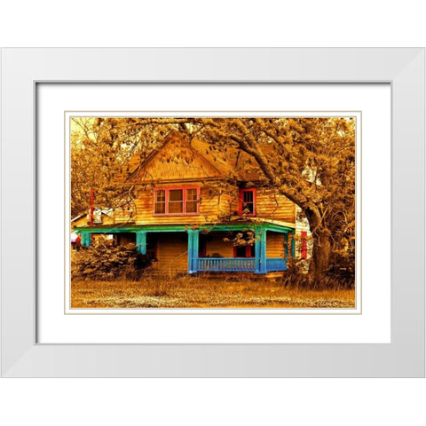 Porch in Blues White Modern Wood Framed Art Print with Double Matting by Mabat, Ynon