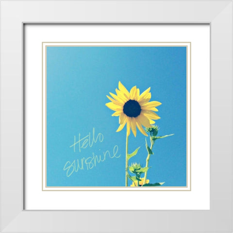 Hello Sunshine White Modern Wood Framed Art Print with Double Matting by Saghini, Lisa Hill