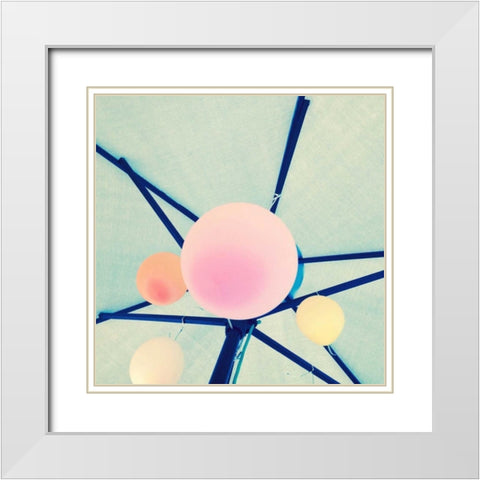 Balloons Border White Modern Wood Framed Art Print with Double Matting by Saghini, Lisa Hill