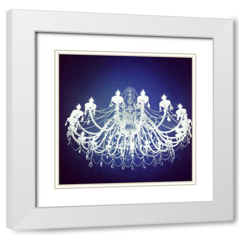 Chandelier Border White Modern Wood Framed Art Print with Double Matting by Saghini, Lisa Hill