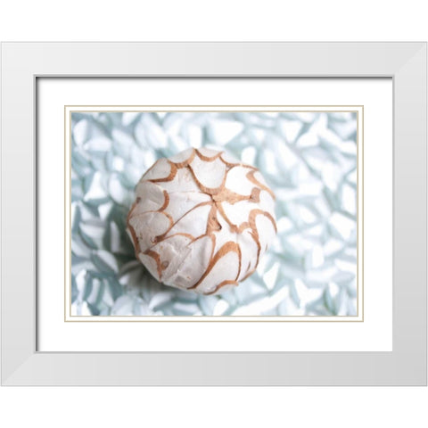Shimmer Shells I White Modern Wood Framed Art Print with Double Matting by Bryant, Susan