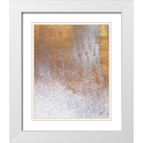 Gold Summer Woods I White Modern Wood Framed Art Print with Double Matting by Mercado, M.