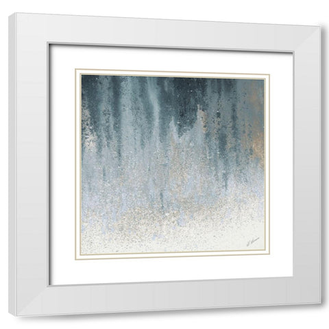 Teal Summer Woods I White Modern Wood Framed Art Print with Double Matting by Mercado, M.