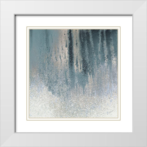 Teal Summer Woods II White Modern Wood Framed Art Print with Double Matting by Mercado, M.