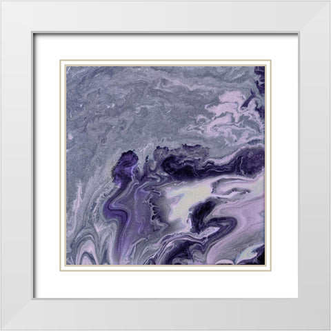 Violet Agate White Modern Wood Framed Art Print with Double Matting by Mercado, M.