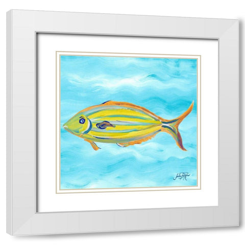 Fish Underwater I White Modern Wood Framed Art Print with Double Matting by DeRice, Julie