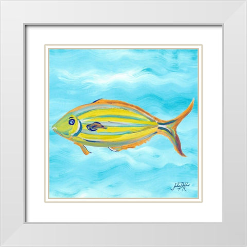 Fish Underwater I White Modern Wood Framed Art Print with Double Matting by DeRice, Julie