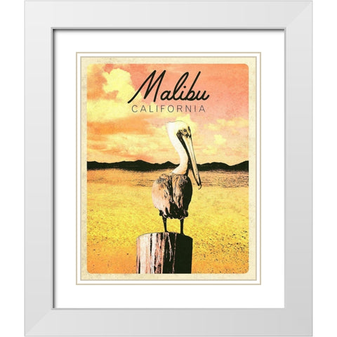 Malibu, California White Modern Wood Framed Art Print with Double Matting by Mansfield, Kathy