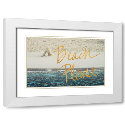 Beach Please I White Modern Wood Framed Art Print with Double Matting by Mansfield, Kathy