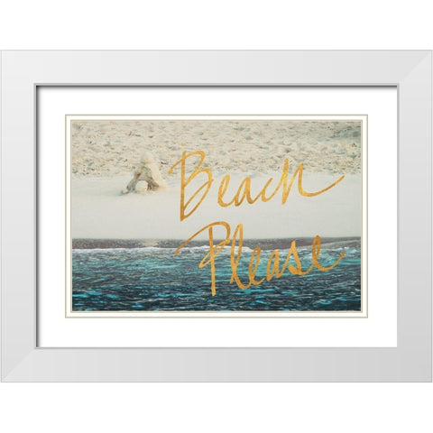 Beach Please I White Modern Wood Framed Art Print with Double Matting by Mansfield, Kathy