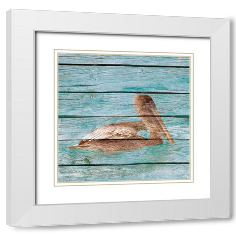 Wood Pelican II White Modern Wood Framed Art Print with Double Matting by Mansfield, Kathy