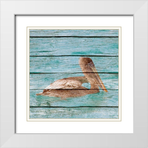 Wood Pelican II White Modern Wood Framed Art Print with Double Matting by Mansfield, Kathy