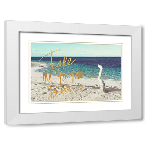 Beach Please II White Modern Wood Framed Art Print with Double Matting by Mansfield, Kathy