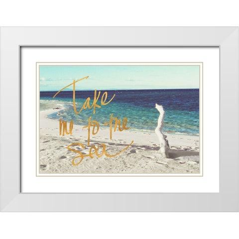 Beach Please II White Modern Wood Framed Art Print with Double Matting by Mansfield, Kathy