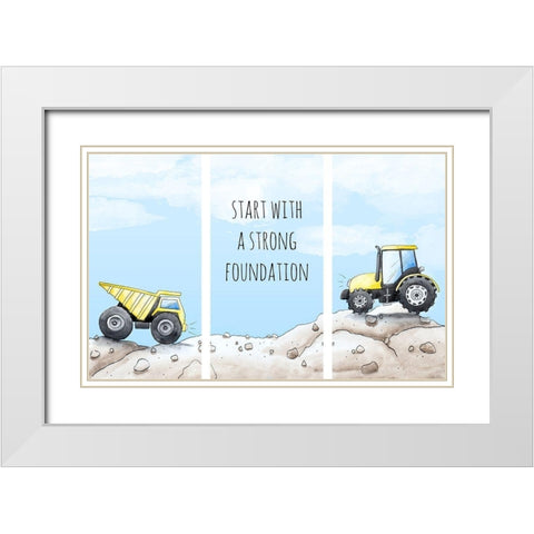 Strong Foundation White Modern Wood Framed Art Print with Double Matting by SD Graphics Studio