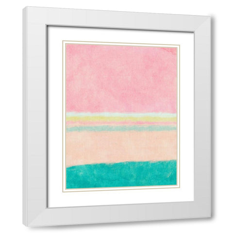 Rectangle Beach Blocks of Color I White Modern Wood Framed Art Print with Double Matting by SD Graphics Studio