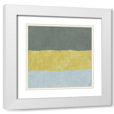 Gray Blocks of Color II White Modern Wood Framed Art Print with Double Matting by SD Graphics Studio