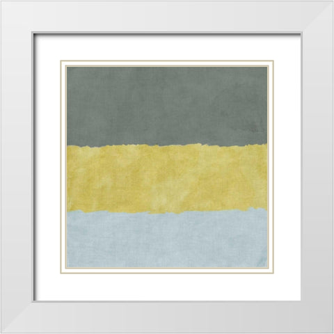 Gray Blocks of Color II White Modern Wood Framed Art Print with Double Matting by SD Graphics Studio