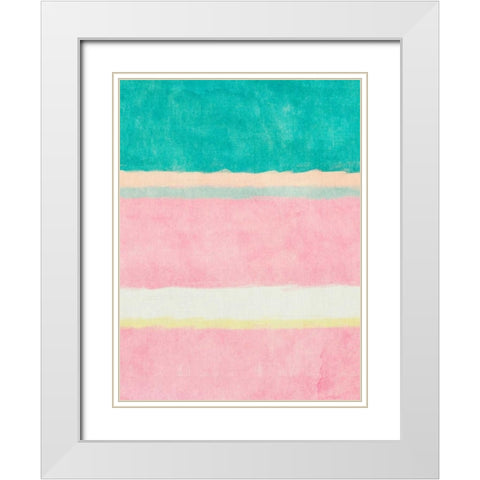 Rectangle Beach Blocks of Color II White Modern Wood Framed Art Print with Double Matting by SD Graphics Studio