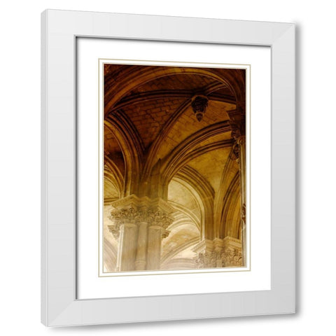 Arches St Eustache II White Modern Wood Framed Art Print with Double Matting by Mansfield, Kathy