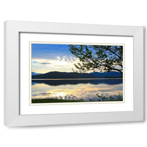 Serene Sunset View White Modern Wood Framed Art Print with Double Matting by Mansfield, Kathy
