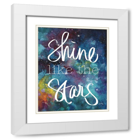 Shine Like the Stars White Modern Wood Framed Art Print with Double Matting by Medley, Elizabeth