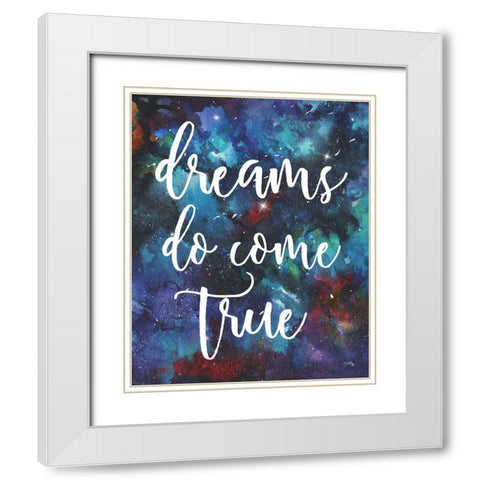 Dreams Do Come True White Modern Wood Framed Art Print with Double Matting by Medley, Elizabeth