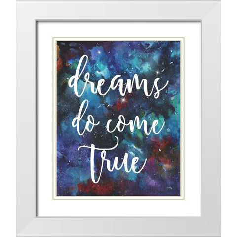 Dreams Do Come True White Modern Wood Framed Art Print with Double Matting by Medley, Elizabeth