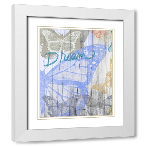 Butterfly Garden Dream White Modern Wood Framed Art Print with Double Matting by Meneely, Dan