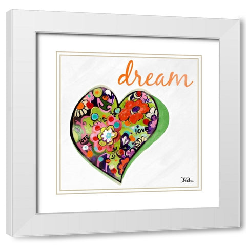 Expressive Heart II White Modern Wood Framed Art Print with Double Matting by Pinto, Patricia