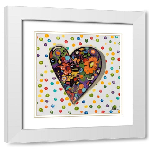 Hearts of Love I White Modern Wood Framed Art Print with Double Matting by Pinto, Patricia