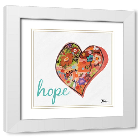 Hearts of Love and Hope I White Modern Wood Framed Art Print with Double Matting by Pinto, Patricia