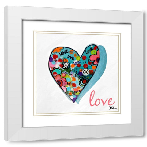 Hearts of Love and Hope II White Modern Wood Framed Art Print with Double Matting by Pinto, Patricia