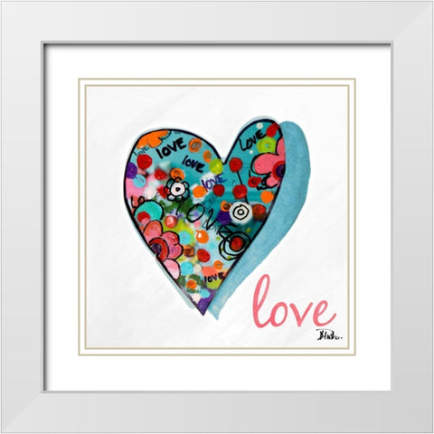 Hearts of Love and Hope II White Modern Wood Framed Art Print with Double Matting by Pinto, Patricia
