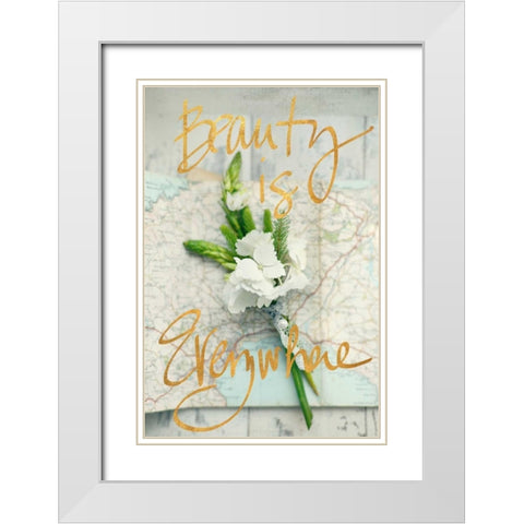 Beauty Is Everywhere White Modern Wood Framed Art Print with Double Matting by Gardner, Sarah