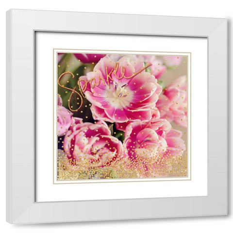 Sparkle White Modern Wood Framed Art Print with Double Matting by Gardner, Sarah