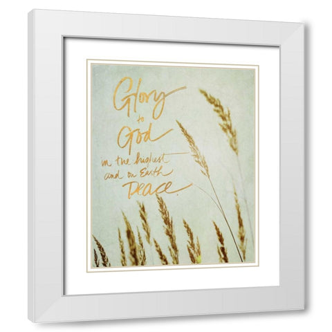 Glory To God White Modern Wood Framed Art Print with Double Matting by Gardner, Sarah