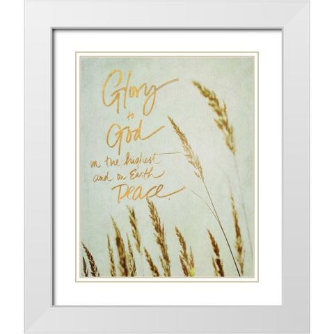Glory To God White Modern Wood Framed Art Print with Double Matting by Gardner, Sarah