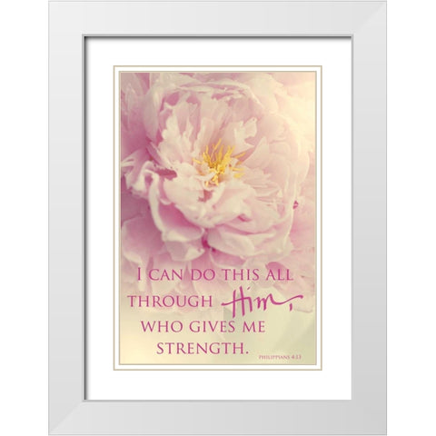 I Can Do This All Through Him White Modern Wood Framed Art Print with Double Matting by Gardner, Sarah