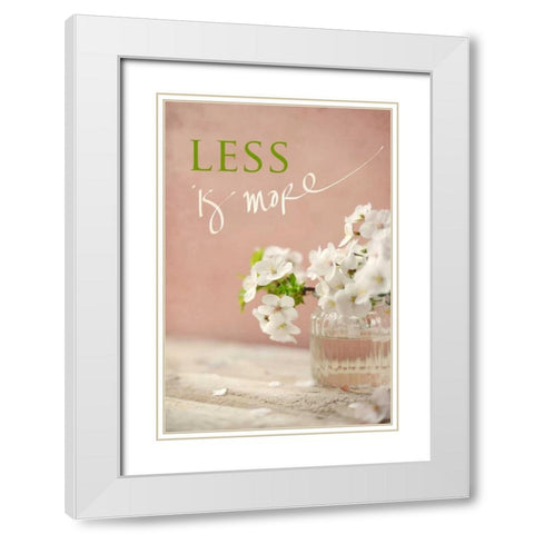 Less is More White Modern Wood Framed Art Print with Double Matting by Gardner, Sarah