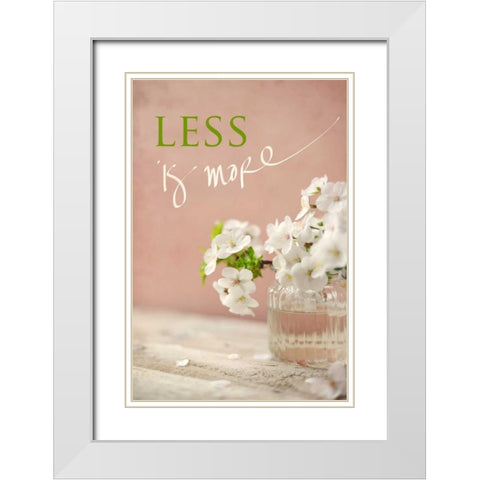 Less is More White Modern Wood Framed Art Print with Double Matting by Gardner, Sarah