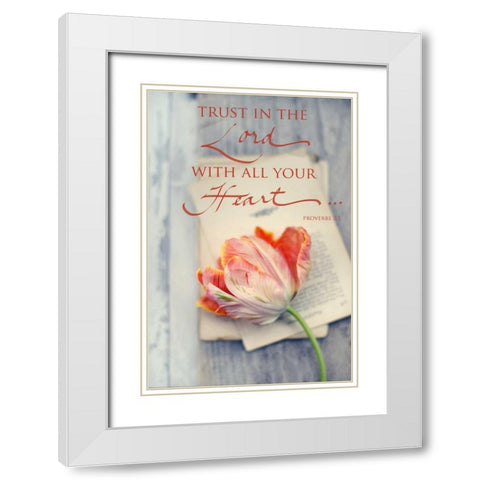 Trust in the Lord White Modern Wood Framed Art Print with Double Matting by Gardner, Sarah