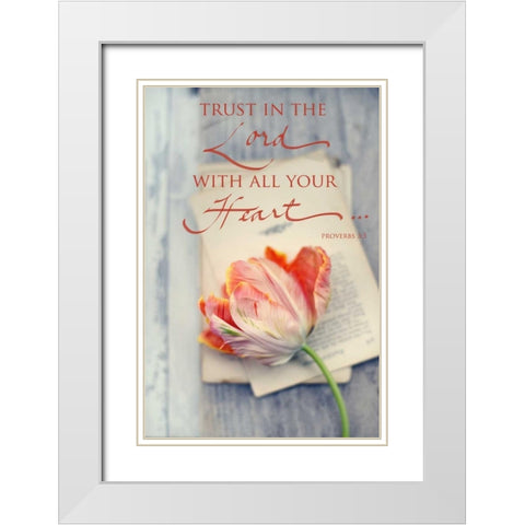 Trust in the Lord White Modern Wood Framed Art Print with Double Matting by Gardner, Sarah
