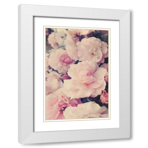 Pink Blossoms I White Modern Wood Framed Art Print with Double Matting by Gardner, Sarah
