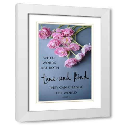 True and Kind White Modern Wood Framed Art Print with Double Matting by Gardner, Sarah