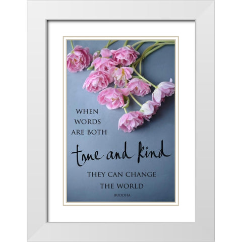 True and Kind White Modern Wood Framed Art Print with Double Matting by Gardner, Sarah