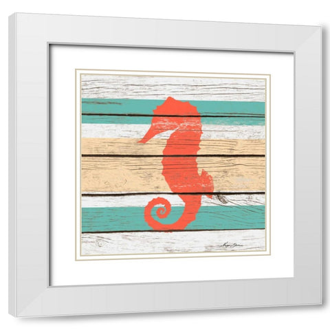 Striped Sea Creature II White Modern Wood Framed Art Print with Double Matting by Edwins, Hugo