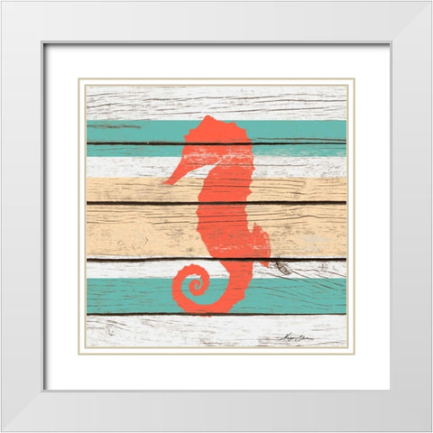 Striped Sea Creature II White Modern Wood Framed Art Print with Double Matting by Edwins, Hugo